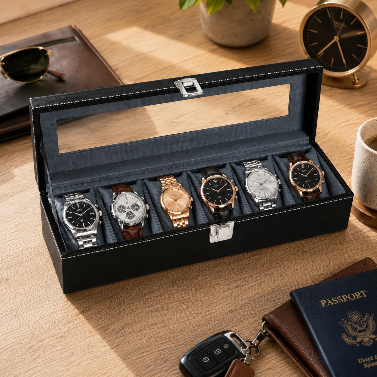 Matrix Accessorize Leather Watch Box Organizer for Men & Women, 6